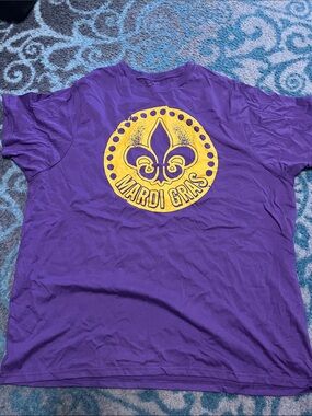 Men’s Mardi Gras Purple T-Shirt with Yellow Fleur-de-Lis